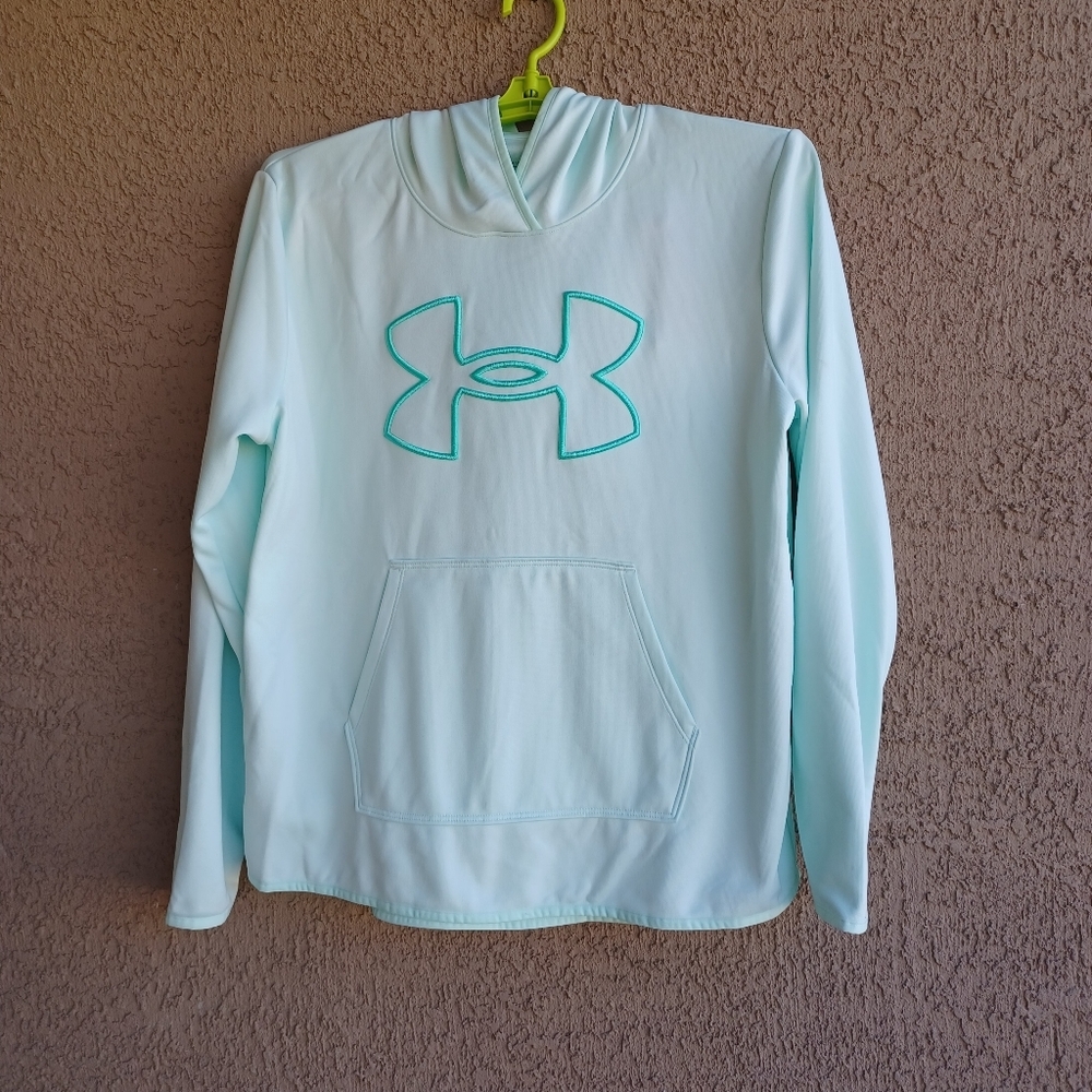 Under Armour Women's Fashion Big Logo Hoodie Light Blue 2XL